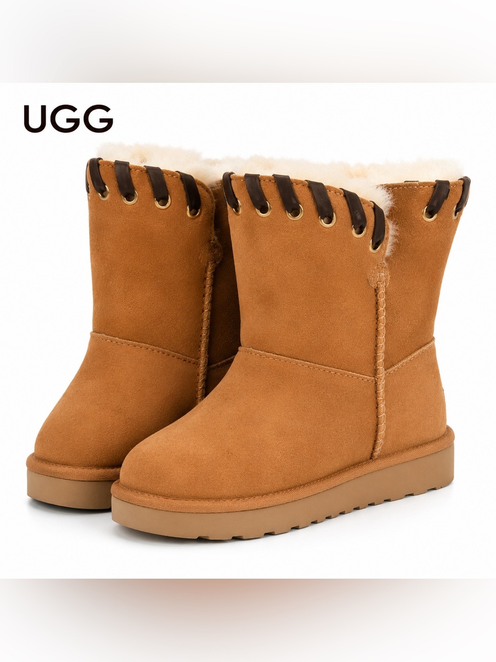 UGG Aidah Suede Whipstitch Detail Boots Sz 5